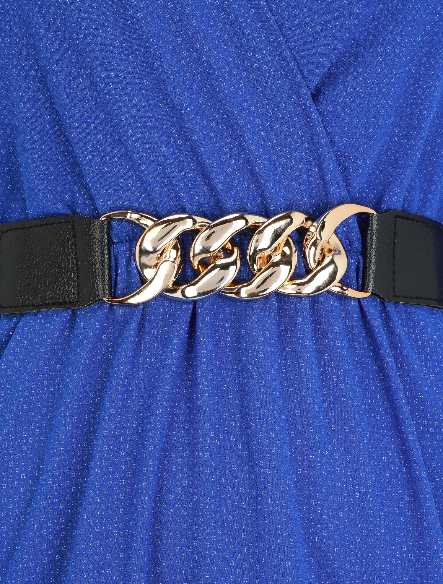 Robe à col cache-coeur volantée - Bleu roi - 3