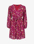 Robe mi-longue taille élastiquée imprimé petites fleurs - Mauve - 5