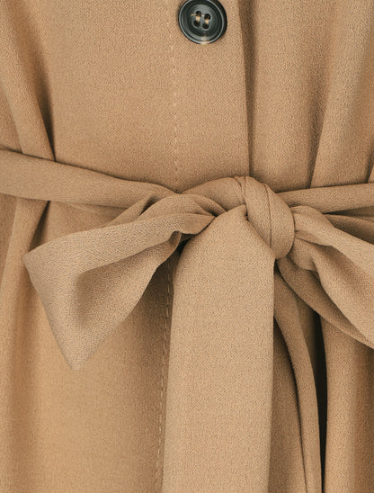 Chemise unie et liens à nouer - Camel - 3