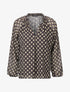 Blouse vaporeuse à imprimé rétro - Noir - 1