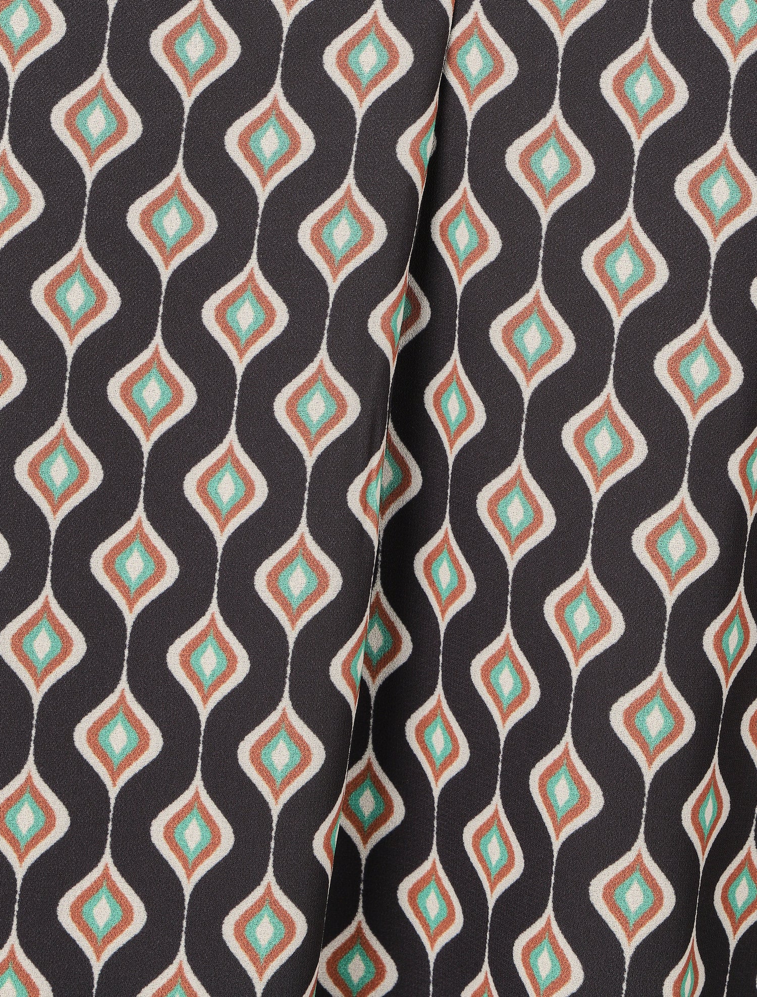 Blouse vaporeuse à imprimé rétro - Noir - 3
