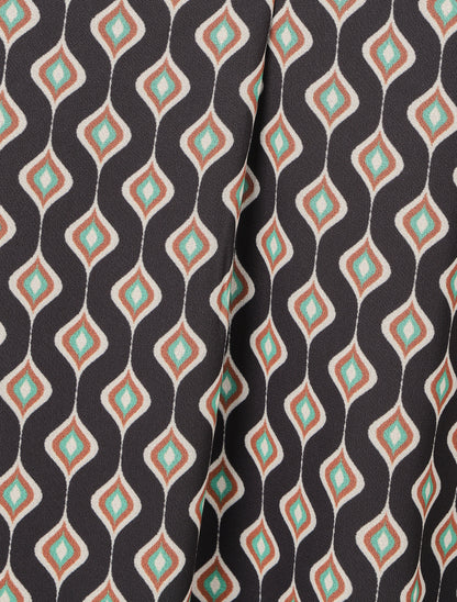 Blouse vaporeuse à imprimé rétro - Noir - 3