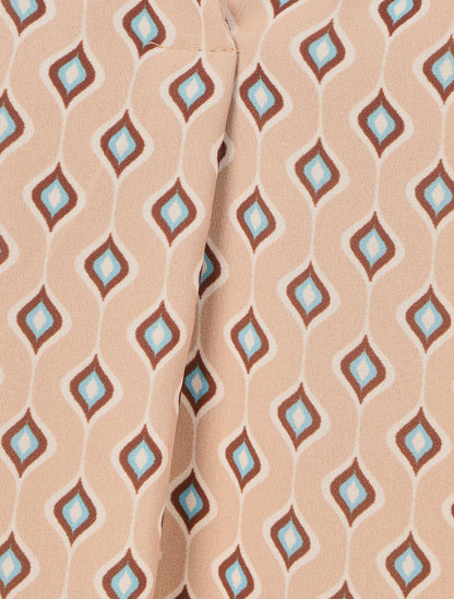 Blouse vaporeuse à imprimé rétro - Beige - 3