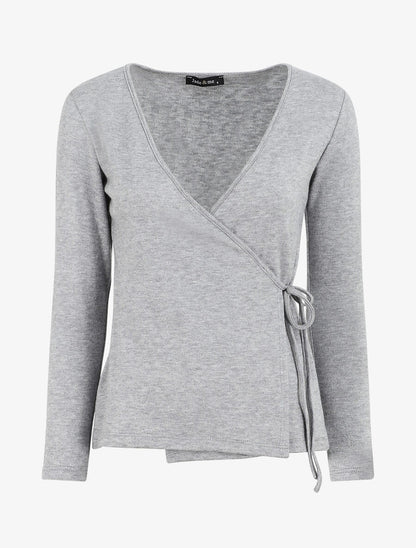 Pull cache-coeur uni - Gris - 1