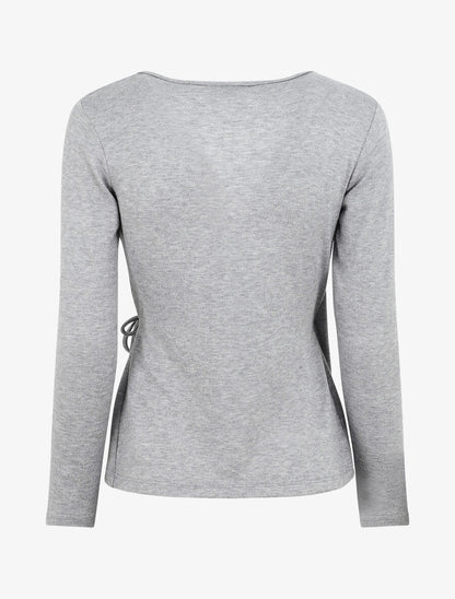 Pull cache-coeur uni - Gris - 2