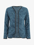 Gilet chiné à liseré texturé - Bleu canard - 1