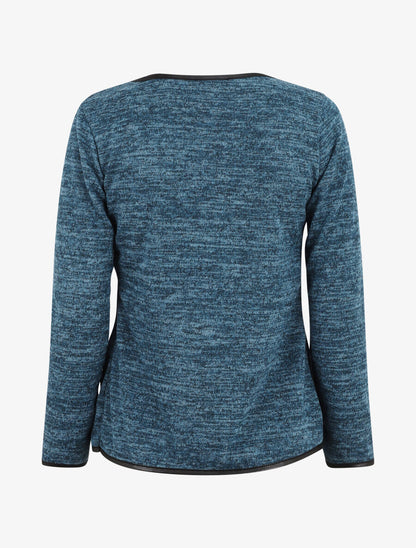 Gilet chiné à liseré texturé - Bleu canard - 2