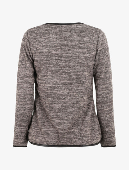 Gilet chiné à liseré texturé - Taupe - 2
