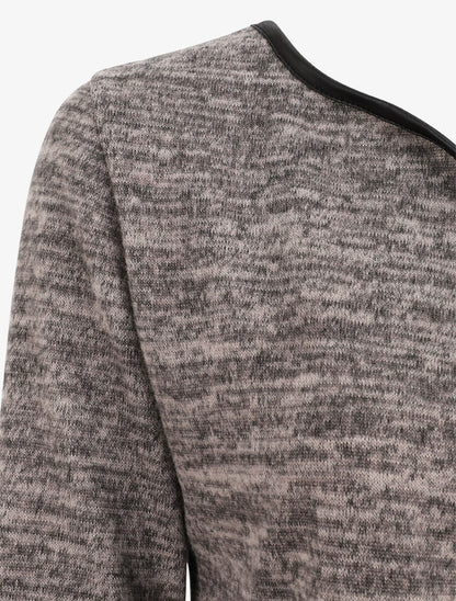 Gilet chiné à liseré texturé - Taupe - 3