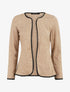 Gilet uni à liseré texturé - Beige - 5