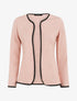 Gilet uni à liseré texturé - Rose poudré - 5
