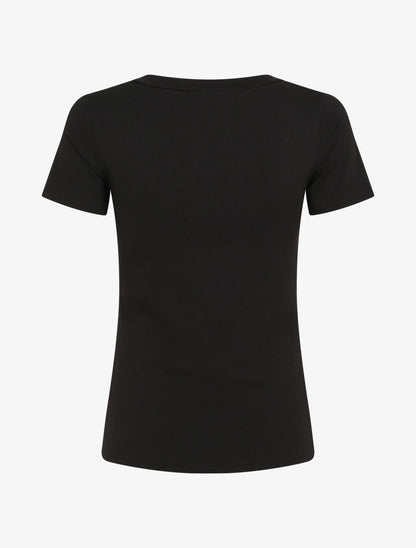 T-shirt slim à message floqué - Noir - 2