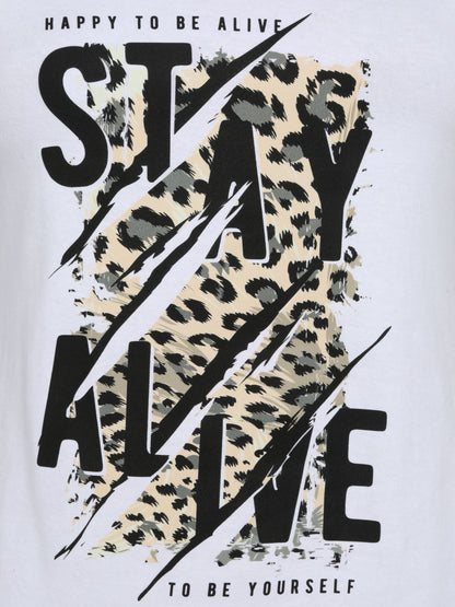 T-shirt slim à message floqué - Blanc - 3