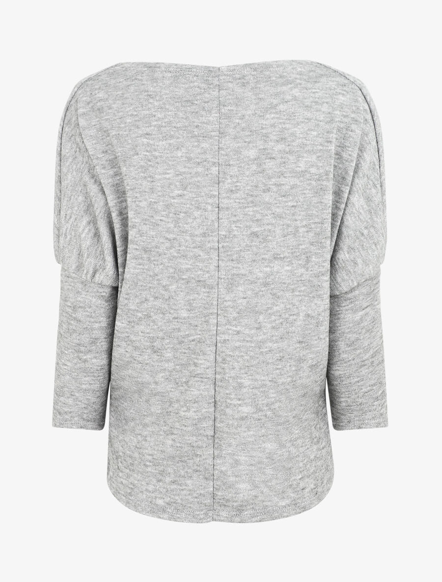 Pull loose col bénitier - Gris clair - 2