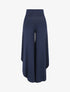 Pantalon ample à bords asymétriques - Marine - 5