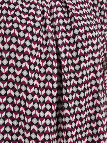 Blouse imprimé mosaïque - Violet - 3