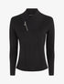 Pull fin à col V fantaisie zippé - Noir - 4