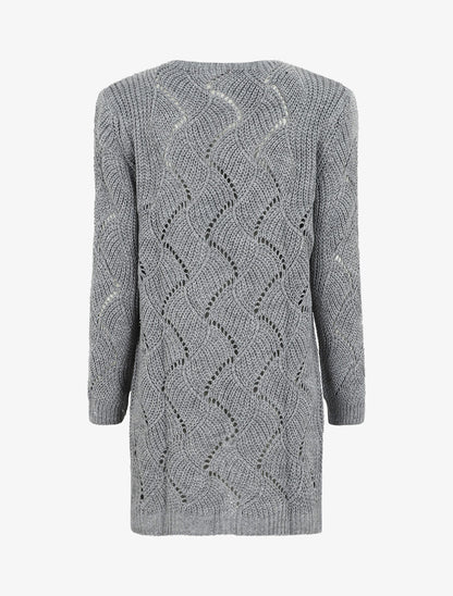 Gilet mi-long classique à bord côtelés - Gris - 2