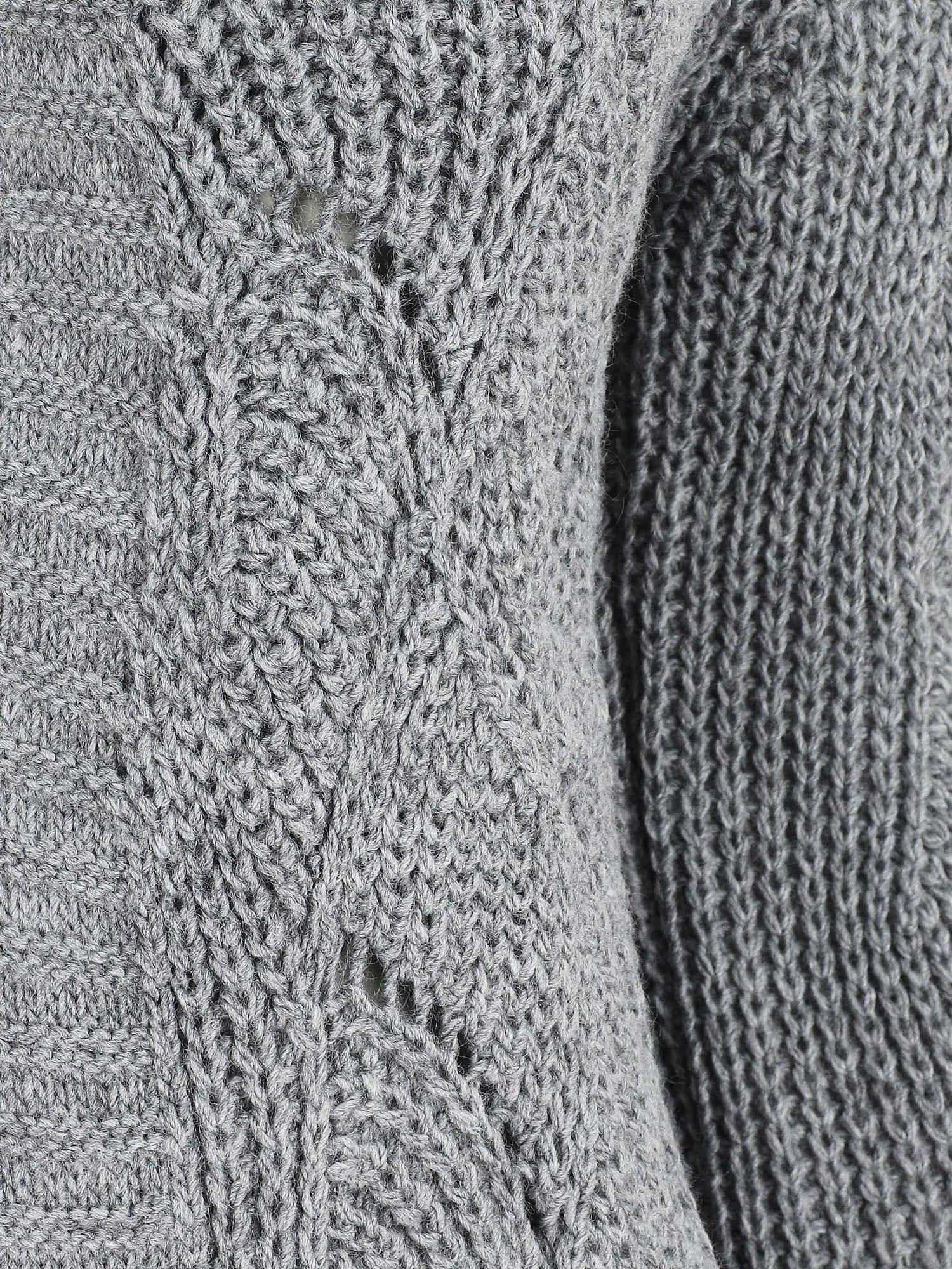 Gilet mi-long classique à bord côtelés - Gris - 3