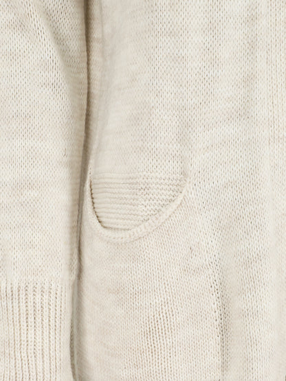 Gilet mi-long à capuche - Beige - 3