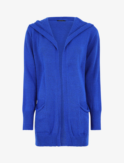 Gilet mi-long à capuche - Bleu roi - 5