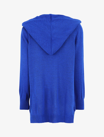 Gilet mi-long à capuche - Bleu roi - 2