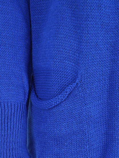 Gilet mi-long à capuche - Bleu roi - 3