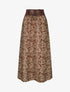 Jupe longue imprimé cachemire à taille haute - Marron - 1