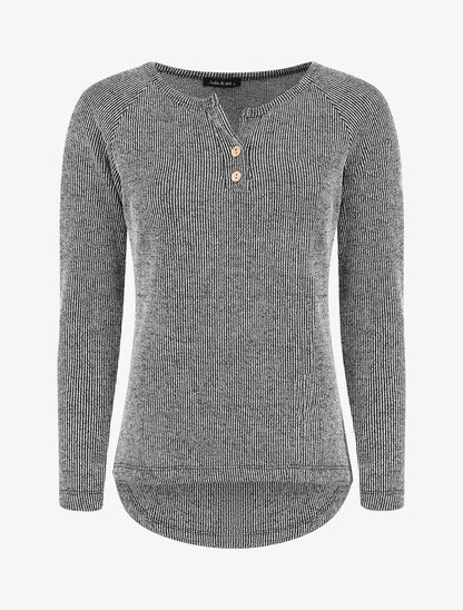 Pull côtelé à boutons - Gris - 4