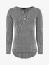 Pull côtelé à boutons - Gris - 4