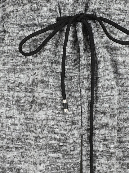 Gilet mi-long à capuche et liens - Gris - 3
