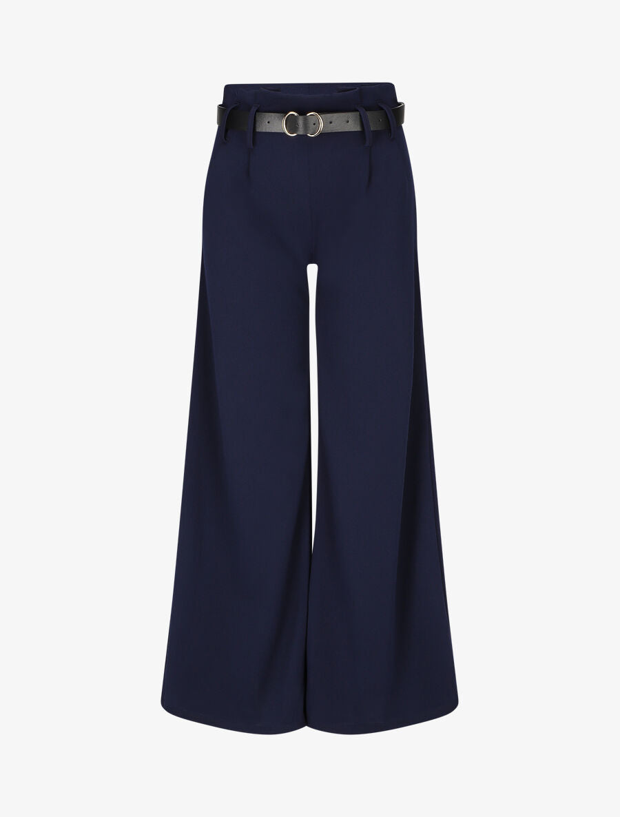 Pantalon fluide coupe ample - Marine - 1