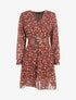 Robe mi-longue à imprimé petites fleurs - Marron - 1