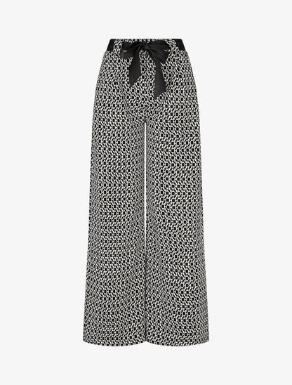 Pantalon coupe ample à imprimé graphique - Noir/blanc - 4