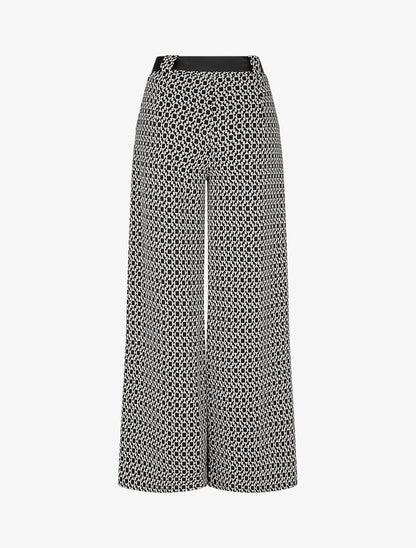 Pantalon coupe ample à imprimé graphique - Noir/blanc - 2
