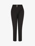 Pantalon uni à taille élastiquée - Noir - 1
