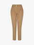 Pantalon uni à taille élastiquée - Camel - 1