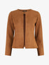 Veste ouverte en suédine - Marron - 1