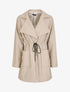 Veste mi-longue en simili - Beige - 1