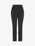 Pantalon fluide uni à taille élastiquée - Noir - 3
