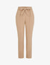 Pantalon fluide uni à taille élastiquée - Camel - 1