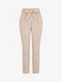 Pantalon fluide uni à taille élastiquée - Beige - 1
