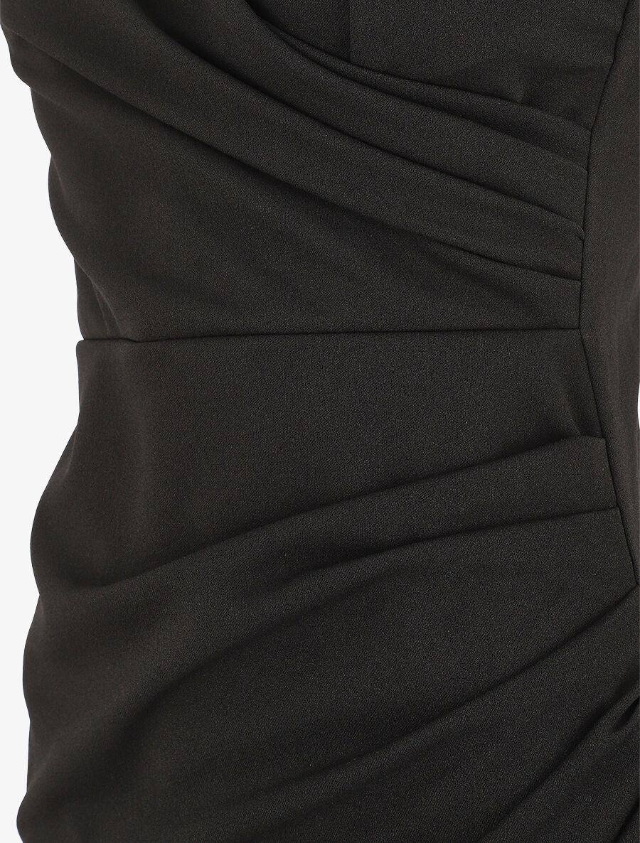Robe fourreau à bretelles asymétriques - Noir - 3
