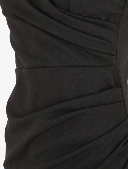 Robe fourreau à bretelles asymétriques - Noir - 3