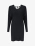 Robe pull mi-longue à broderies au dos - Noir - 5
