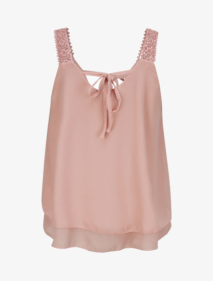 Top en voile fin transparent - Rose poudré - 2