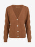 Cardigan uni à coupe carré et effet texturé - Marron - 1