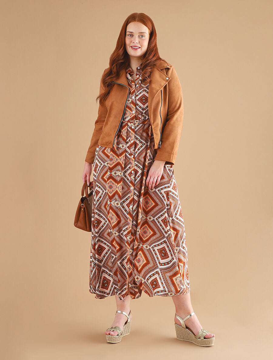 Veste en suédine style perfecto - Marron - 5