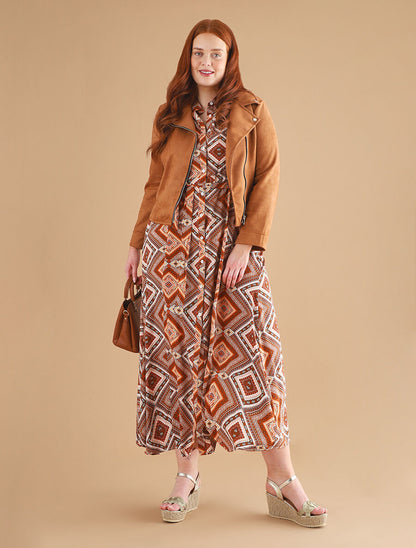 Veste en suédine style perfecto - Marron - 5