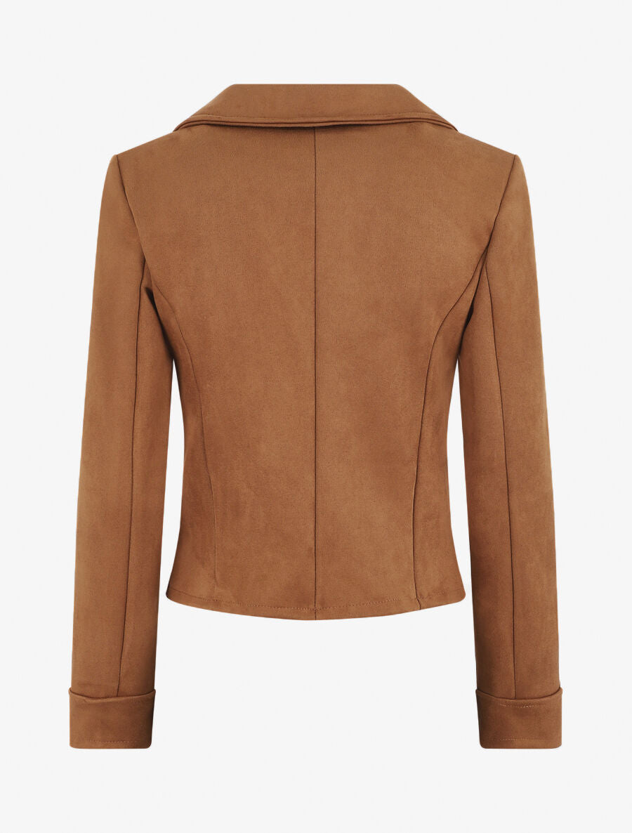 Veste en suédine style perfecto - Marron - 2